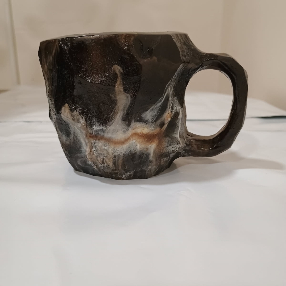 Handmade Resin Faux Mineral Crystal Coffee Mug w/ Handle 6oz Boho